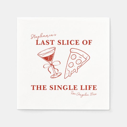 Het laatste deel van de Single Life Bachelorette Servet (Voorkant)
