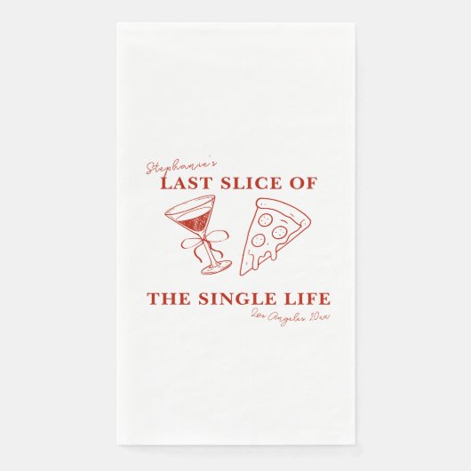 Het laatste deel van de Single Life Bachelorette Servet (Voorkant)