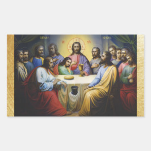 Het laatste diner Jezus Christus Kerst sticker