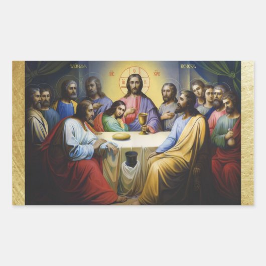 Het laatste diner Jezus Christus Kerst sticker (Voorkant)