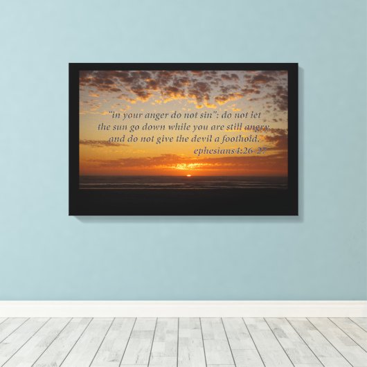 het laatste moment van zonsondergang met ephesiane canvas afdruk (Insitu (Houten vloer))