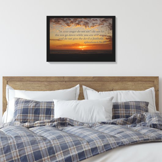 het laatste moment van zonsondergang met ephesiane canvas afdruk (Insitu (Slaapkamer))