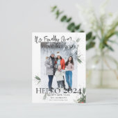 Het laatste nieuws over Elegant Floral Script nieu Feestdagenkaart (Staand voorkant)