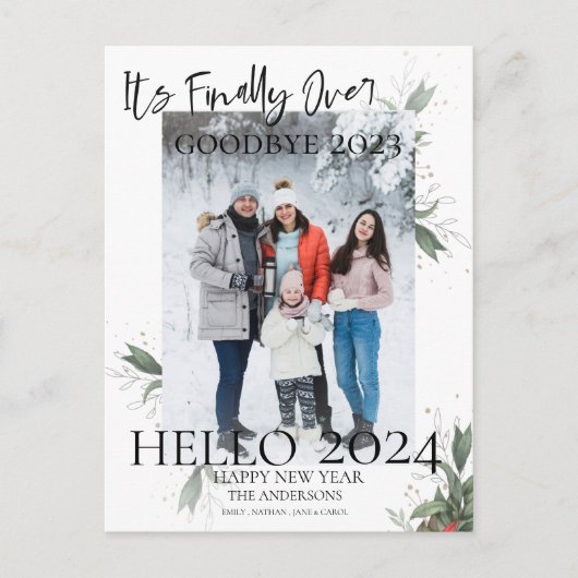 Het laatste nieuws over Elegant Floral Script nieu Feestdagenkaart (Voorkant)