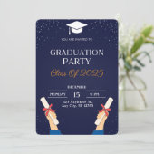 Het laatste ontwerp: afstudeerfeest kaart (Staand voorkant)
