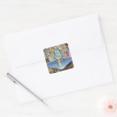Het laatste oordeel, centraal paneel van een Tript Vierkante Sticker (Envelop)