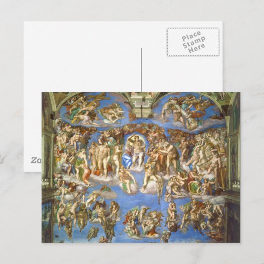 Het Laatste Oordeel Fresco Michelangelo Buonarroti Briefkaart (Voorkant / Achterkant)