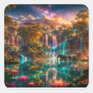 Het Laatste Paradijs — Onmogelijke Afrikaanse Eden Vierkante Sticker