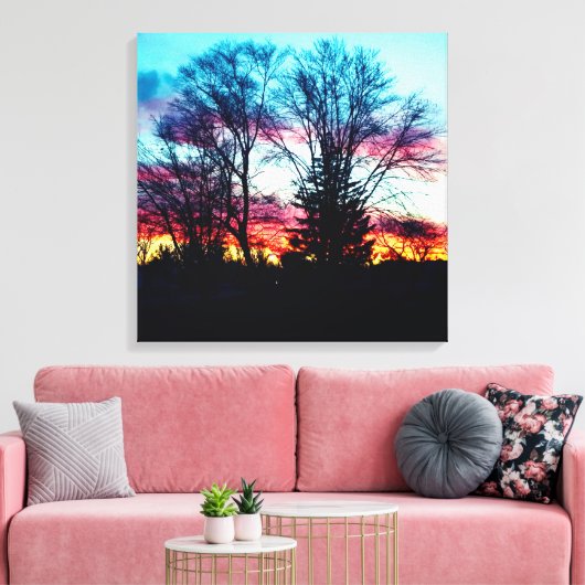 HET LAATSTE SCHcanvas VAN HET SKY VAN WINTER Canvas Afdruk (Insitu (Woonkamer))