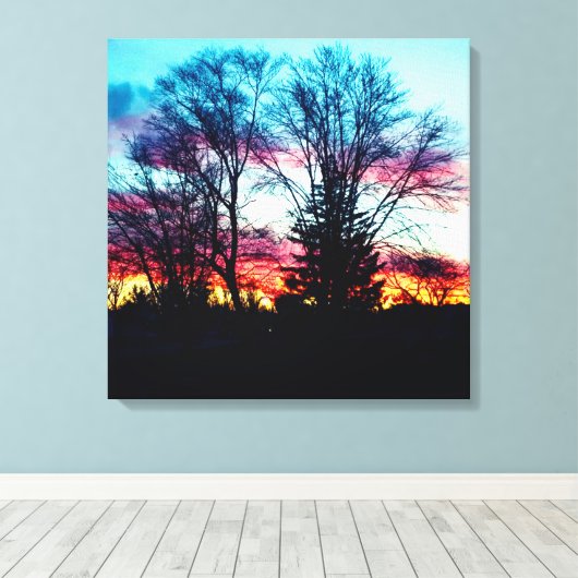 HET LAATSTE SCHcanvas VAN HET SKY VAN WINTER Canvas Afdruk (Insitu (Houten vloer))