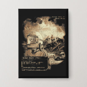 Het laatste signaal - Techno-Dystopian Streetwear Button