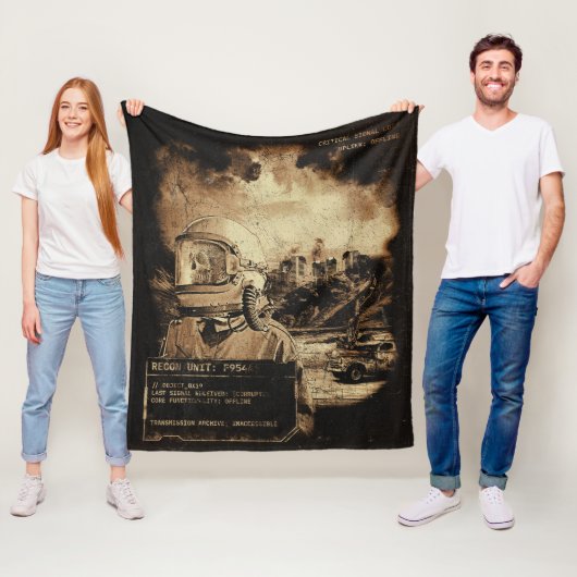 Het laatste signaal - Techno-Dystopian Streetwear Fleece Deken (In situ)