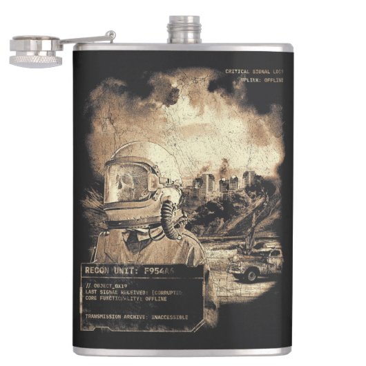 Het laatste signaal - Techno-Dystopian Streetwear Heupfles (Geopend)