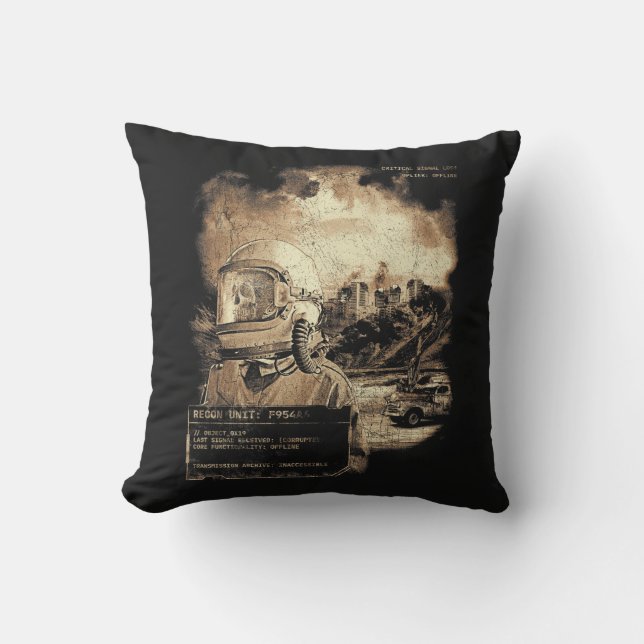 Het laatste signaal - Techno-Dystopian Streetwear Kussen (Voorkant)