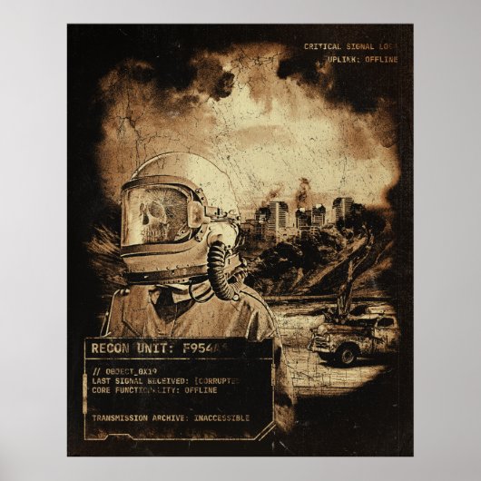 Het laatste signaal - Techno-Dystopian Streetwear Poster (Voorkant)