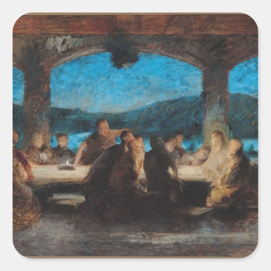 Het laatste Supper 3 Vierkante Sticker (Voorkant)