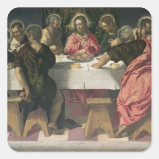 Het laatste Supper 4 Vierkante Sticker (Voorkant)