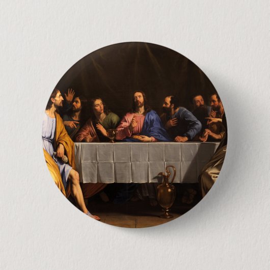 Het laatste Supper met Disciples Ronde Button 5,7 Cm (Voorkant)