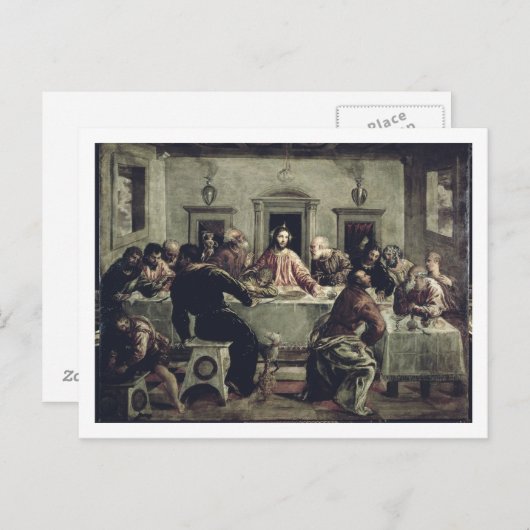 Het laatste Supper (olie op canvas) 2 Briefkaart (Voorkant / Achterkant)