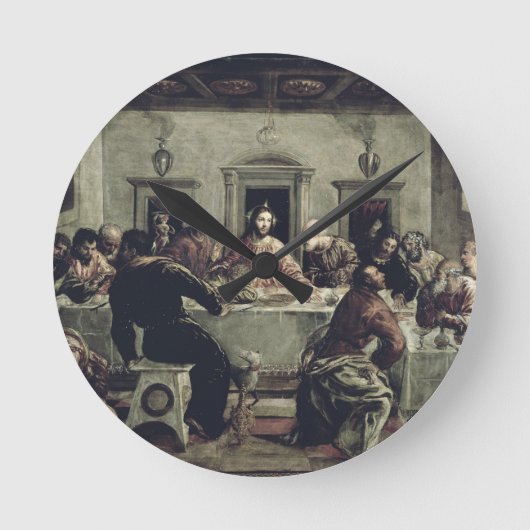 Het laatste Supper (olie op canvas) 2 Ronde Klok (Voorkant)