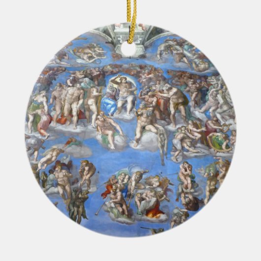 Het laatste vonnis, de sistine Chapel-versiering Keramisch Ornament (Voorkant)