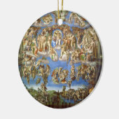 Het laatste vonnis van Michelangelo in Fresco Keramisch Ornament (Links)