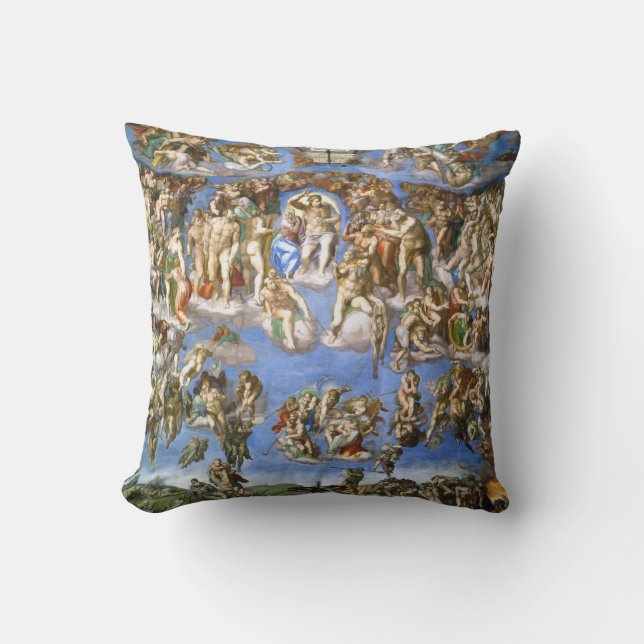 Het laatste vonnis van Michelangelo in Fresco Kussen (Voorkant)