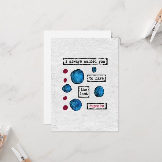 Het laatste Wenskaart Cupcake Kaart (Voorkant / Achterkant in situ)