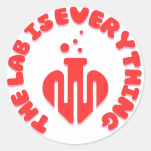 Het lab is alles Lab Week Ronde Sticker