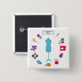 Het label aanpassen vierkante button 5,1 cm (Voorkant /achterkant)