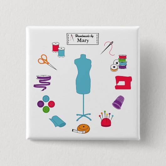 Het label aanpassen vierkante button 5,1 cm (Voorkant)