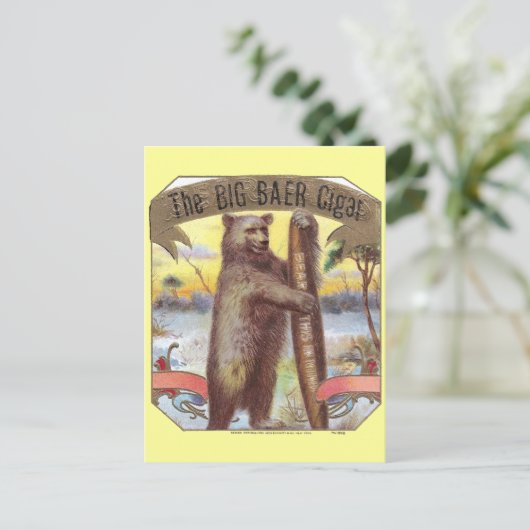 Het label Big Baer Cigar Briefkaart (Staand voorkant)