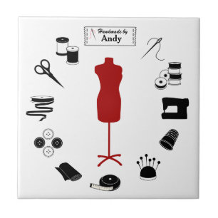 Het label keramische tegel aanpassen tegeltje