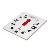 Het label keramische tegel aanpassen tegeltje (Zijkant)