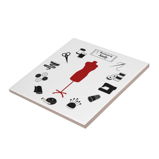 Het label keramische tegel aanpassen tegeltje (Zijkant)