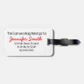 Het Label van de Draagtas van de hartcamera vastle Bagagelabel (Achterkant horizontaal)