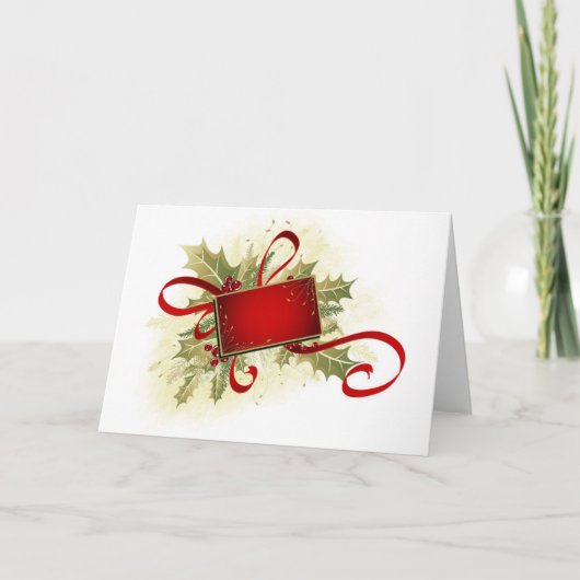 Het Label van de Gift van de Vakantie van Kerstmis Feestdagen Kaart (Voorkant)