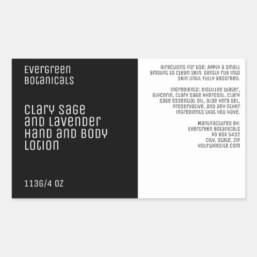 Het label van de minimalistische schoonheidsproduc (Voorkant)