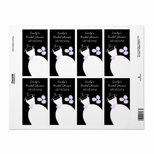 Het label 'Vrijgezellenfeest' van het bruiloft Gow (Full Sheet)