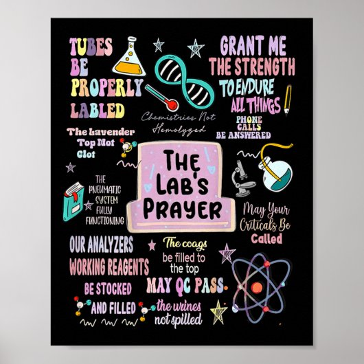Het Labs-gebed Medisch Laboratorium Wetenschapper  Poster (Voorkant)