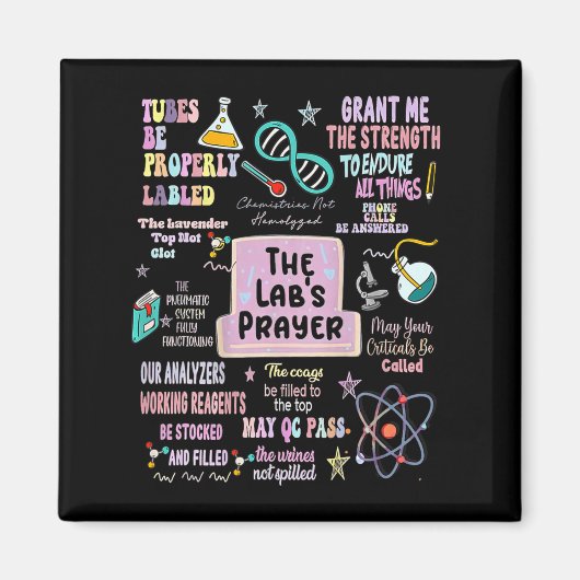Het Labs-gebed Medische Laboratorium Wetenschapper Magneet (Voorkant)