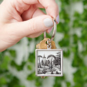 Het labyrint van de Jardin des Plantes Sleutelhanger (Hand)