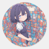 Het labyrint van kleuren ronde sticker (Voorkant)