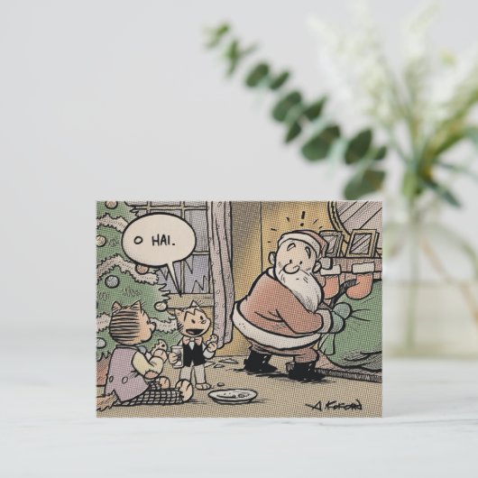 Het lach-uit-luide Briefkaart van Kerstmis van (Staand voorkant)