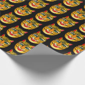 Het lach van het tijgerpatroon van de Waterverf va Cadeaupapier (Hoek)