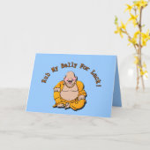 Het lachen Boedha Kaart (Gele Bloem)