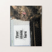 Het lachen Cat Meme Uw Afbeelding op Computer Legpuzzel (Verticaal)
