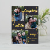 Het lachen de hele weg van de Vakantiekaart Folie Uitnodiging (Staand Voorkant)