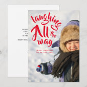 Het lachen helemaal de Kaart van de Foto Kerstmis (Voorkant / Achterkant)