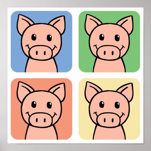 Het Lachen Piggie Piggy van de Kunst van de Klem Poster (Voorkant)